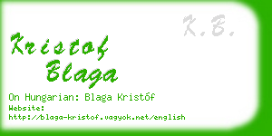 kristof blaga business card