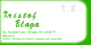 kristof blaga business card